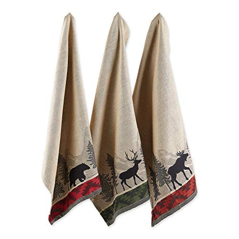 Cotton French Jacquard Dish Towels, 20x28 Set of 3, Decorative Tea Towels for Everyday Kitchen Cooking and Baking